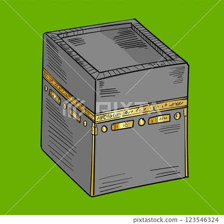hand drawn illustration of Kaaba in Saudi Arabia. vector illustration hand drawn illustration of Kaaba in Saudi Arabia. vector illustration 123546324