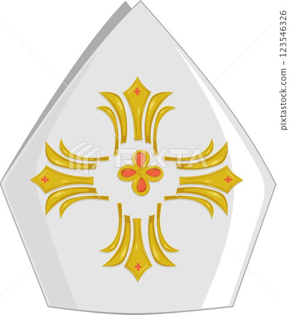 Pope hat icon in cartoon style isolated on background. Vector Illustration 123546326