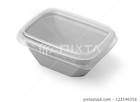 Plastic container with transparent lid preserving freshness 123546358