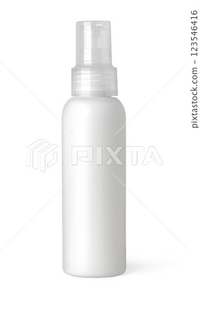 White blank plastic spray bottle for cosmetics presenting beauty product White blank plastic spray bottle for cosmetics presenting beauty product 123546416