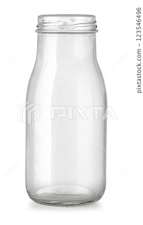 Empty glass bottle standing on white background Empty glass bottle standing on white background 123546496