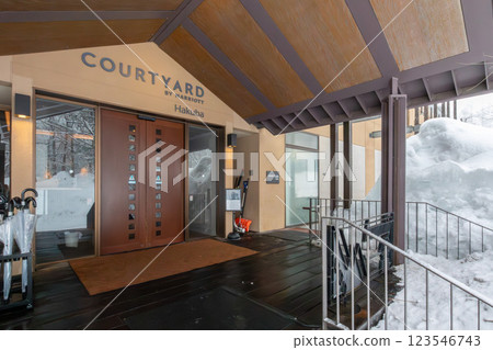Courtyard by Marriott Hakuba, a luxury hotel in Hakuba Village, Nagano Prefecture, surrounded by winter snow 123546743