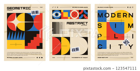 Set Of Bauhaus Poster Design Templates Set Of Bauhaus Poster Design Templates 123547111