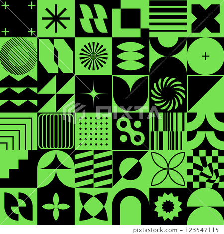 Neo Geo Abstract Bauhaus Seamless Pattern Neo Geo Abstract Bauhaus Seamless Pattern 123547115