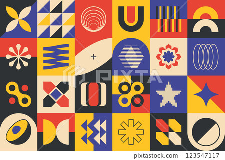 Neo Geo Abstract Bauhaus Seamless Pattern Neo Geo Abstract Bauhaus Seamless Pattern 123547117