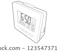 Radio-controlled clock line drawing 123547371