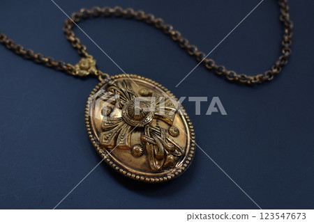 Unique necklace for women on a black background, promotional photo for an online vintage and handmade jewelry store  123547673