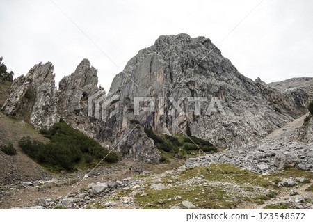Karwendel mountains on Karwendel Hohenweg in Austria Karwendel mountains on Karwendel Hohenweg in Austria 123548872