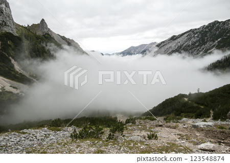 Karwendel mountains on Karwendel Hohenweg in Austria 123548874
