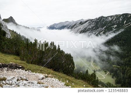 Karwendel mountains on Karwendel Hohenweg in Austria 123548883