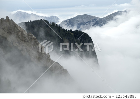 Karwendel mountains on Karwendel Hohenweg in Austria Karwendel mountains on Karwendel Hohenweg in Austria 123548885