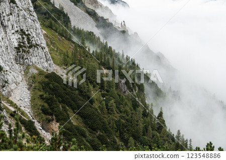 Karwendel mountains on Karwendel Hohenweg in Austria 123548886