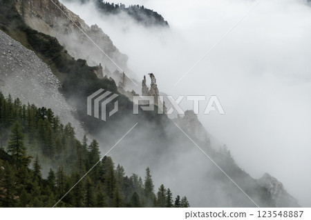Karwendel mountains on Karwendel Hohenweg in Austria Karwendel mountains on Karwendel Hohenweg in Austria 123548887