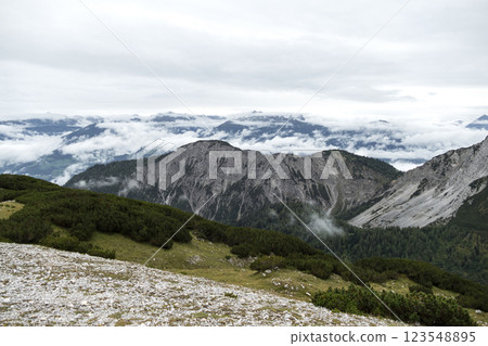Karwendel mountains on Karwendel Hohenweg in Austria 123548895