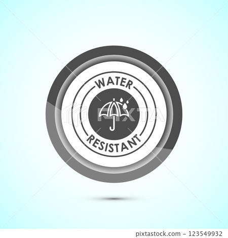 Water resistant icon design illustration, Waterproof sign, liquid proof protection. Button design 123549932