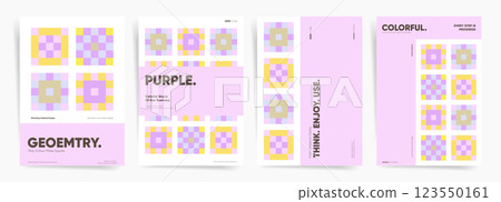 Pink Geometric Pattern Cover Design. Abstract Layout for Brochure, Flyer, Poster, Marketing, Business, Annual Report 123550161