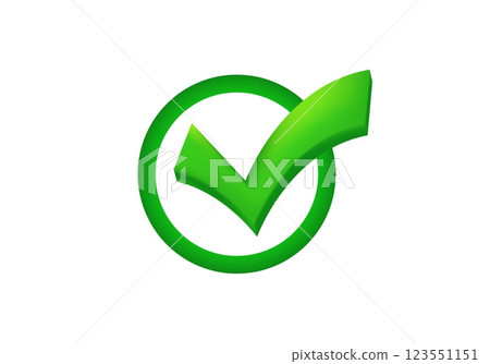 Green check mark symbolizing approval or completion Green check mark symbolizing approval or completion 123551151