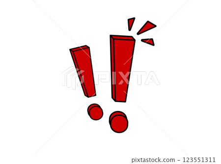 Red exclamation marks with comic style alert symbols 123551311