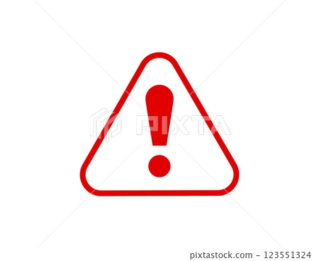Red exclamation warning sign in triangle frame Red exclamation warning sign in triangle frame 123551324