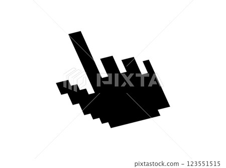Hand cursor pointer icon in black and white Hand cursor pointer icon in black and white 123551515