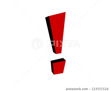 Bold 3d exclamation mark in black and red 123551528