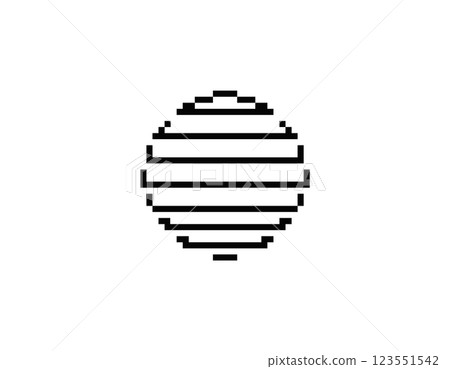 Retro pixel sun circle: geometric design in 80s and 90s style Retro pixel sun circle: geometric design in 80s and 90s style 123551542