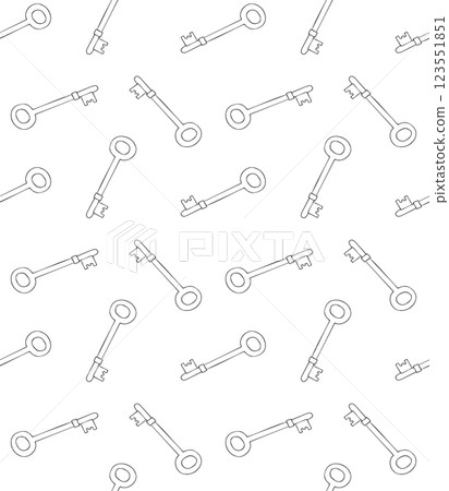 Vector seamless pattern of outline key Vector seamless pattern of outline key 123551851
