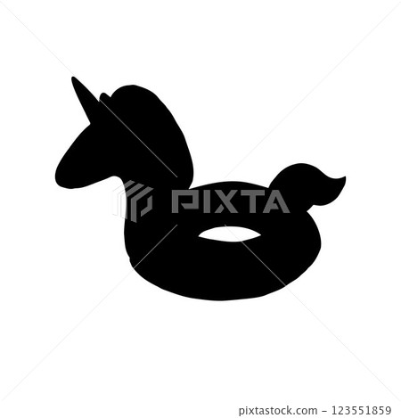 Vector hand drawn floating unicorn silhouette Vector hand drawn floating unicorn silhouette 123551859