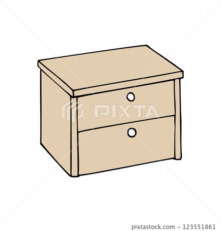 Vector hand drawn sketch doodle colored nightstand Vector hand drawn sketch doodle colored nightstand 123551861
