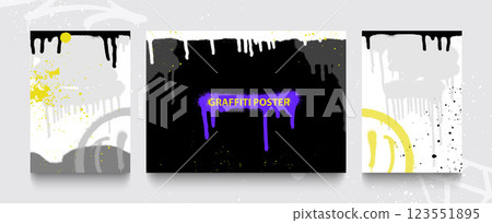 Set of graffiti posters. Vector illustrations for your creativity. 123551895