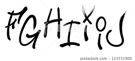 Graffiti spray font alphabet. Part 2. Vector illustration 123551900