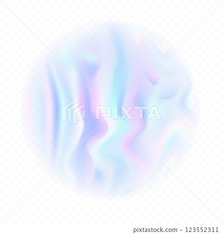 Holographic blurred round translucent backdrop. Abstract trendy banner template. Hologram texture. Premium quality. Modern vector for mockup design Holographic blurred round translucent backdrop. Abstract trendy banner template. Hologram texture. Premium quality. Modern vector for mockup design 123552311
