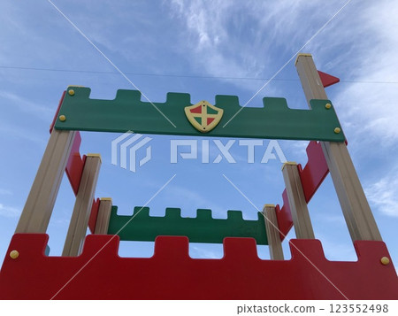 Fortress with tower against blue sky low angle view 123552498