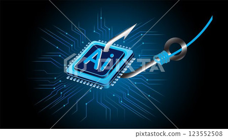 AI Powered phishing Scams. Cybercrime concept. vector illustration 123552508
