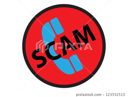 Phone scam call icon. Vector illustration 123552513