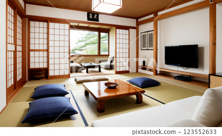 Living room design, Japanese style, living room model 123552633