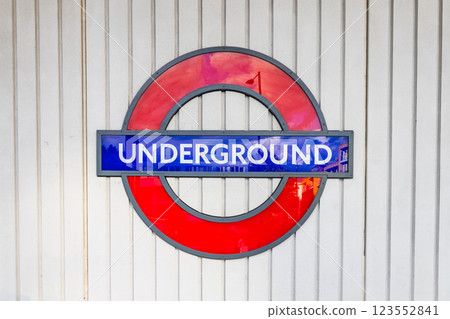 Underground Sign. Iconic London Red Tube Sign 123552841