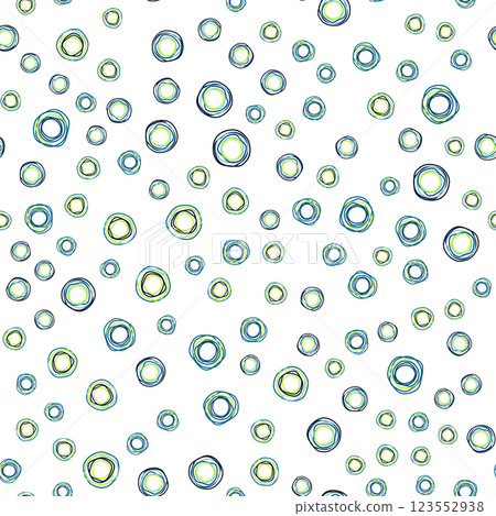 Vibrant Abstract Doodle Circles Seamless Pattern on White Background 123552938
