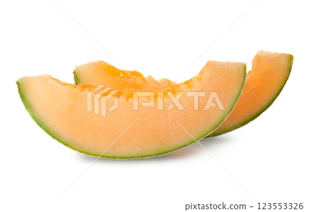 Cantaloupe melon on white background 123553326