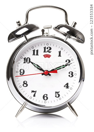 Alarm clock on white background 123553384