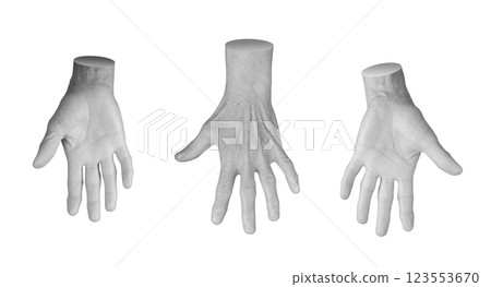 An elderly hand with fingers spread, palm open, reaching out in a gesture of communication. Aged, An elderly hand with fingers spread, palm open, reaching out in a gesture of communication. Aged, 123553670