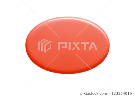 Red 3d vector plaque with oval elliptical shape and polished glow. Glossy speech bubble for messaging design. Shiny button element banner for navigation label or interface frame. Red 3d vector plaque with oval elliptical shape and polished glow. Glossy speech bubble for messaging design. Shiny button element banner for navigation label or interface frame. 123554019