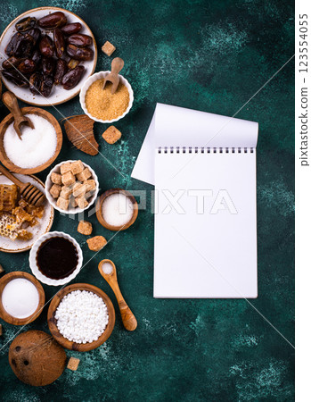 Various sugar replacement, healthy sweetener concept 123554055