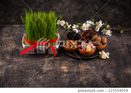 Traditional Azerbaijan spring holiday Novruz concept 123554059