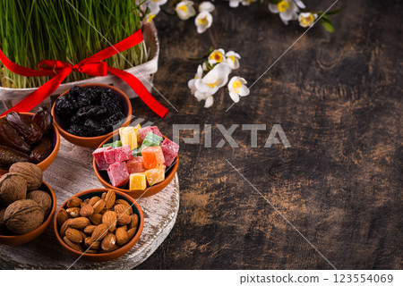 Traditional Azerbaijan spring holiday Novruz concept 123554069