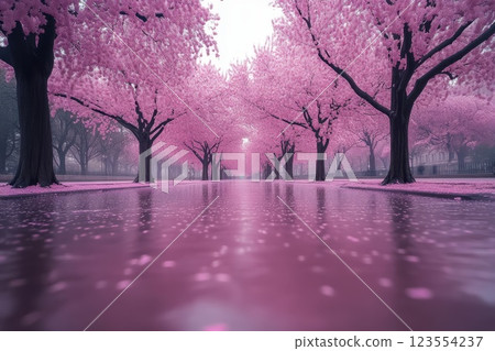 trees flooded in early spring 123554237