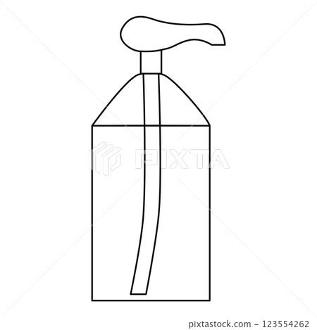 Dispenser bottle filled with cleaning product, doodle style flat vector outline for coloring book Dispenser bottle filled with cleaning product, doodle style flat vector outline for coloring book 123554262