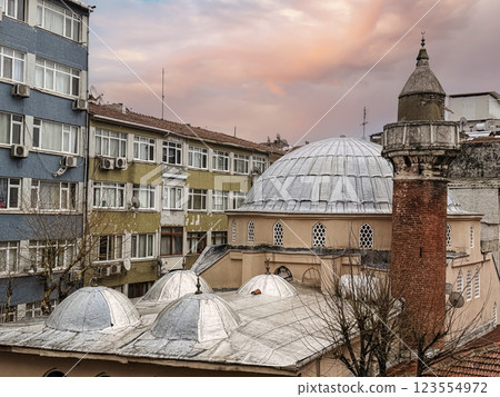 Historical Red Minaret Mosque, Istanbul, Turkey 123554972