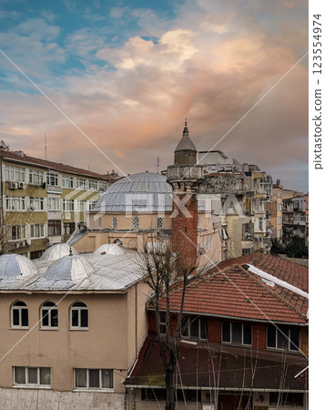 Historical Red Minaret Mosque, Istanbul, Turkey 123554974