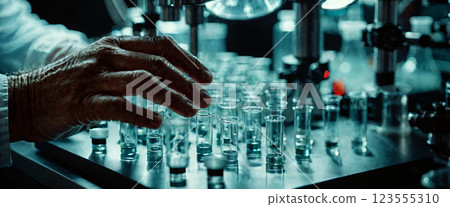 Scientist or doctor performing scientific experiments in a laboratory 123555310